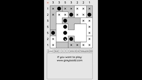 Grey is Odd - Today grids. Solution level 3 7X7 dated 07-06-2024 #logicpuzzles #logicgames  #games