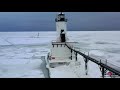 Frozen In Time Michigan City Lighthouse & Lake Michigan 4K Drone Footage