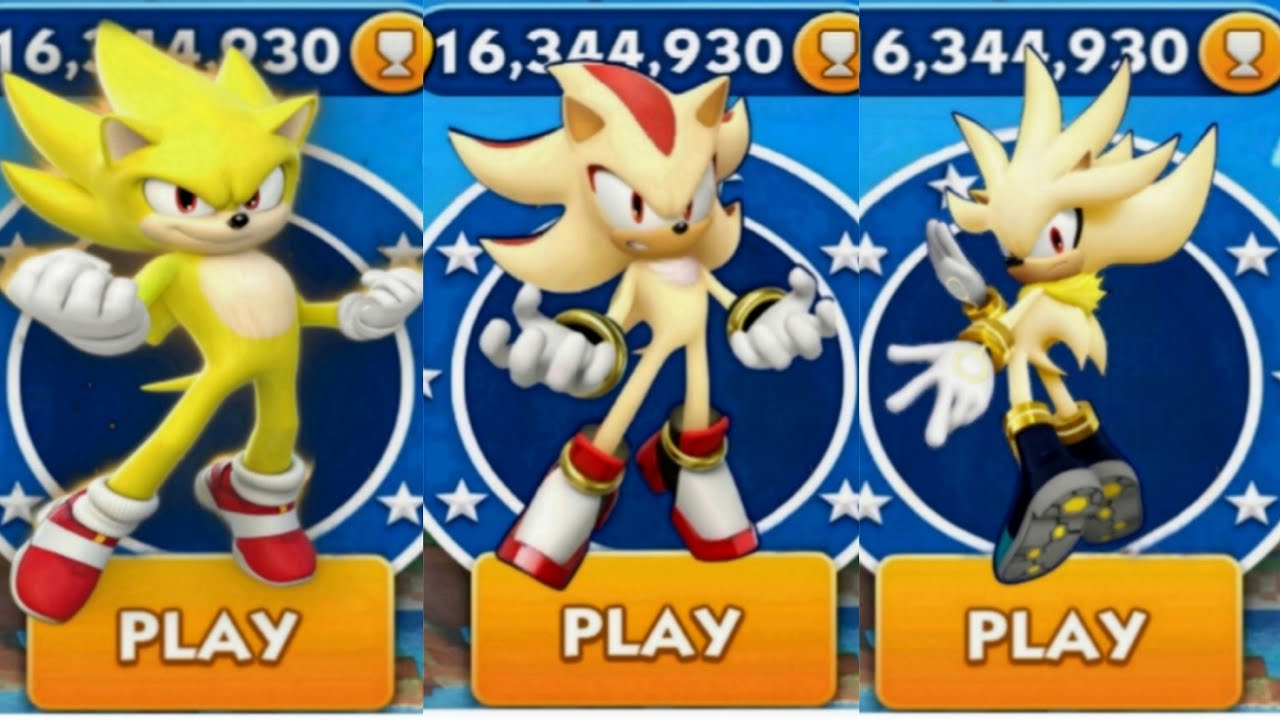 Sonic Dash - Super Sonic VS Super Shadow VS Super Silver _ Movie Sonic ...