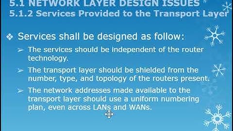 5.1 Network Layer Design Issues