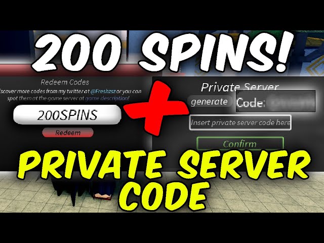 NEW 200 SPIN CODE + FREE PRIVATE SERVER CODE in PROJECT MUGETSU 