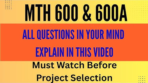 Mth 600 final project / Math final year project virtual university / Mth 600A final project