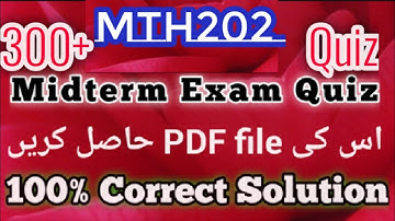 mth202 midterm exam quiz | #mth202Quiz @mnheroboss9969