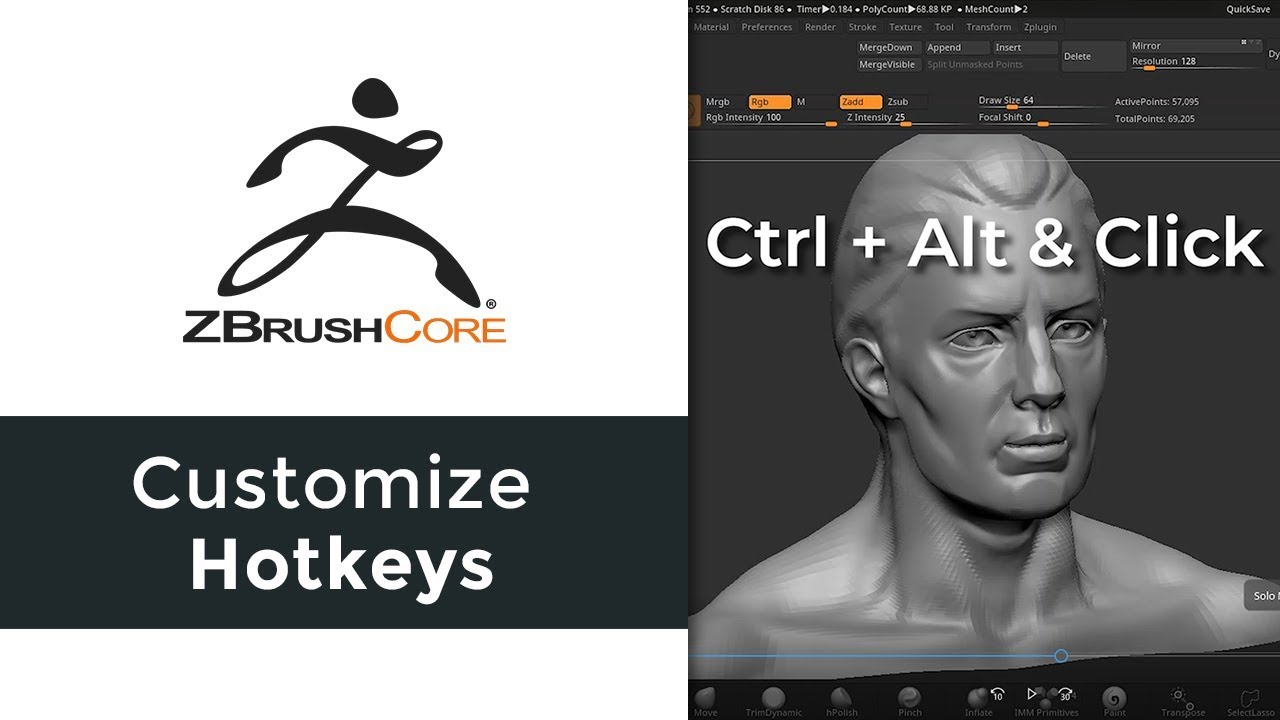 customize hotkey zbrush