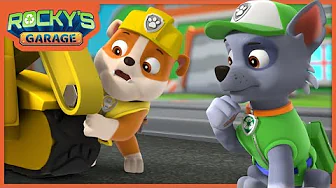 Rubble's Scoop Needs Fixing! - Rocky's Garage Compilation - PAW Patrol