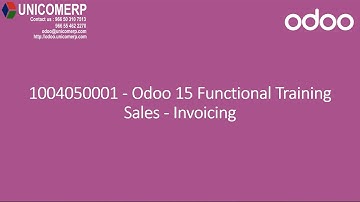 1004050001 - Odoo 15 Functional Training - Sales - Invoicing