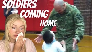 Try Not To Cry CHALLENGE- Soldiers Coming Home REACTION!!!