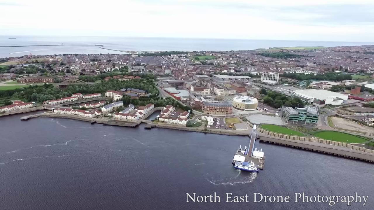 Royal Quays Ferry Terminal and Marina - Aerial Footage