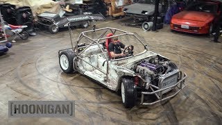 [HOONIGAN] DT 211: $200 Miata Kart Build [Part 10] Shartkart Rips The Shop Apart #DANLINE