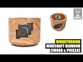Woodturning Minecraft Diorama Bowl / Diamond Sword and Pickaxe / Woodturning Epoxy Resin Art
