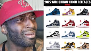 HERE ARE THE 2022 JORDAN 1 RELEASES (SO FAR)!! THIS YEAR RELEASES ARE TRASH AF!!!!
