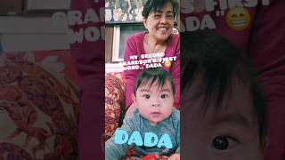 GRANDSONS first word e exactly both in 8 months old