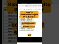 Hide Middle Digits Of A Number In Excel !! How To Hide Digits Of A number #shots #exceltips #foryou