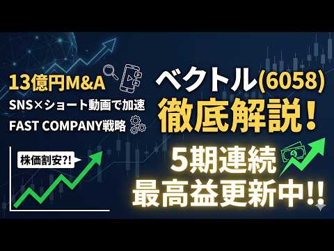 ベクトル(6058)が13億円でM&A！5期連続最高益×利益率14.3%の「PR王者」はなぜ株価が安いのか？