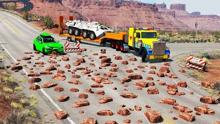 Cars vs Rocks on Road #5 | BeamNG.DRIVE
