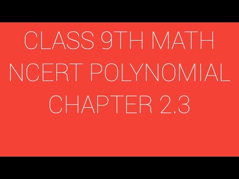 Bihar board class 9th math NCERT chapter 2.3 polynomial solution in ...