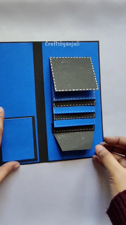 Easy Scrapbook waterfall card 💙✨ | @Craftsbyanjali | #shorts #scrapbook #waterfallcard #diy