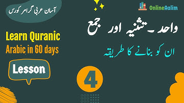 Lesson 4 | اسم کی اقسام - واحد ۔ تثنيہ ۔ جمع | Arabic Grammar Course in Urdu