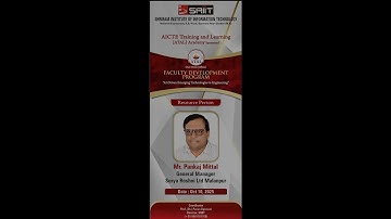 ATAL FDP Session 9 | Mr. Pankaj Mittal | General Manager, Surya Roshni Ltd. Malanpur | SRIIT