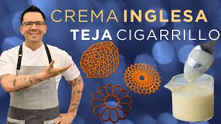 CREMA INGLESA, PASTA CIGARRILLO, SALSA INGLESA, PASTA TULIPAN