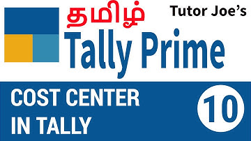Cost Center in Tally Prime | Tally Prime Tutorial in Tamil