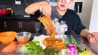 Pork Ribs gravy को साथमा हरियो साग पात सहितको Mukbang हजुरहरूलाई कस्तो लाग्यो।