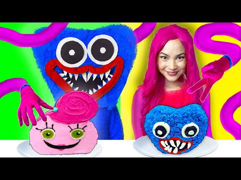 MOMMY LONG LEGS VS HUGGY WUGGY VS DADDY LONG LEGS COOKING FOOD CHALLENGE BY SWEEDEE