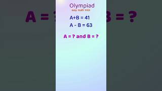 Value Of A And B Nice Olympiad Math Shorts  E412 Au0026b2idz funny maths