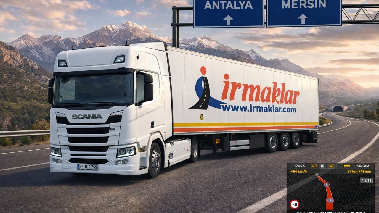 ANTALYA – MERSİN ARASI SCANIA İLE UZUN YOL! (GERÇEKÇİ SÜRÜŞ) | ETS2