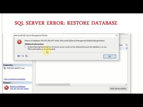 SQL Server Error : Exclusive access could not be obtained because the database is in use