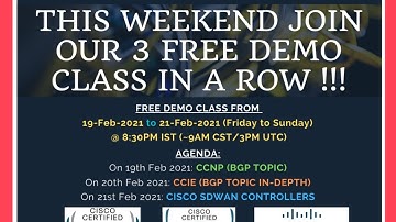 🔴(DEMO1/3) #CCNP #ENCOR CCIE EI starting 27-Feb-2021 @ 8:30PM IST (Wknd batch)  | Instructor 3xCCIE
