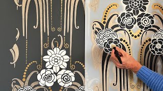 How to Stencil a Divine Art Deco Wallpaper Look that Shines up Your Home Decor