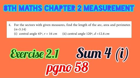 8th Maths chapter 2 Measurement Exercise 2.1 sum 4(i)