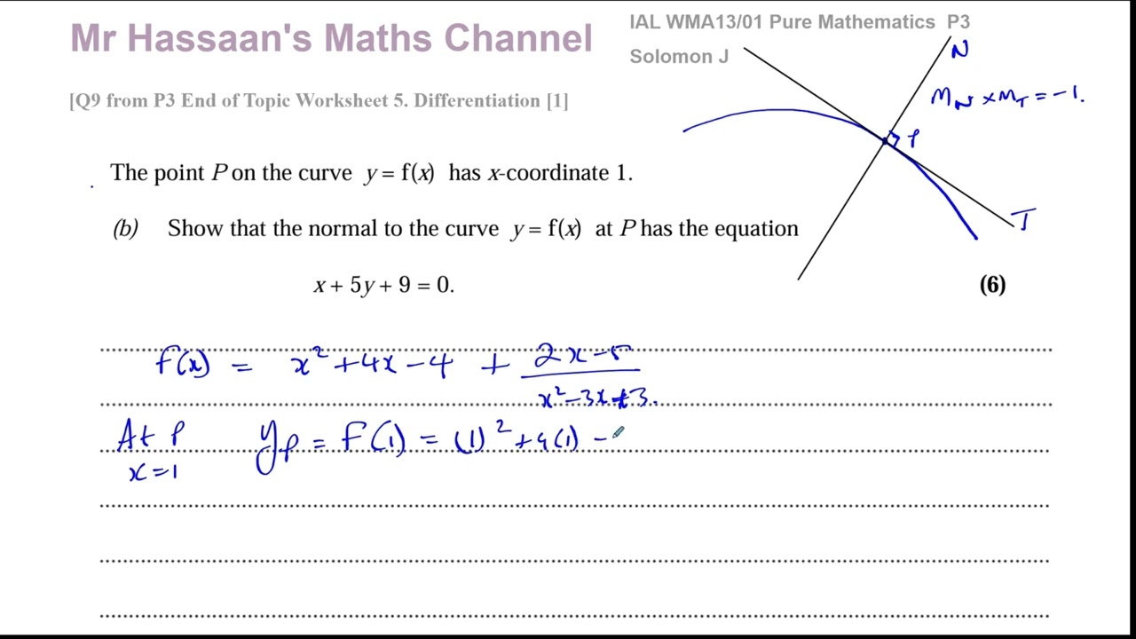 [9] (CAIE - 9709 -P3), Solomon J, C3, Q3, Algebraic Fractions, Differentiation, Quotient Rule