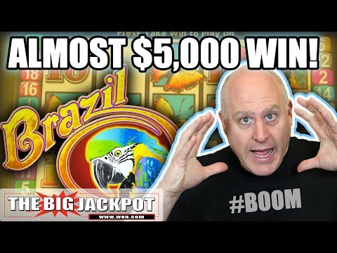 Almost $5,000 JACKPOT! 🦋Brazil Slot Machine | The Big Jackpot