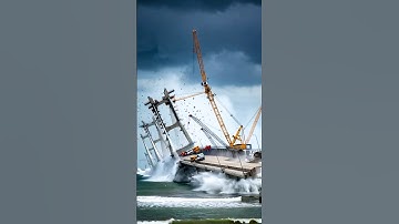 Unbelievable Bridge Collapse Caught on Camera 🌊, Massive Engineering Failure at Sea!