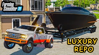 REPOING LUXURY SPEED BOAT! | RAVENPORT REPO | Farming Simulator 22 screenshot 3