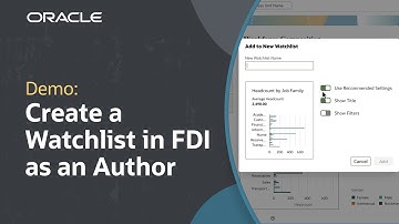 Create a Watchlist in Oracle Fusion Data Intelligence as an Author: Demo