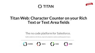 Titan Web: Character Counter on your Rich Text or Text Area fields