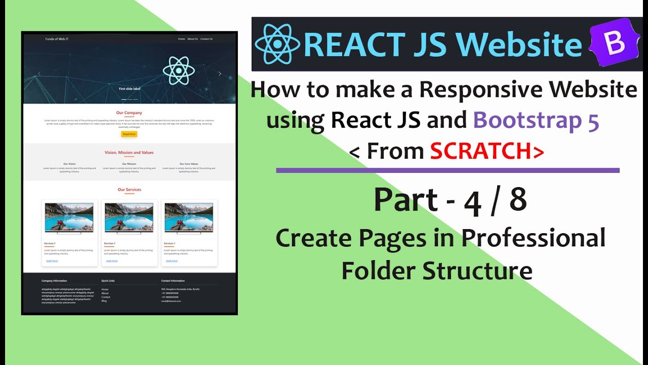 Part-4/8: Create Pages in Professional Structure | Make Responsive ...