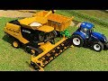 BRUDER farming toys COMBINE HARVESTER and tractor at work! Action video for kids!