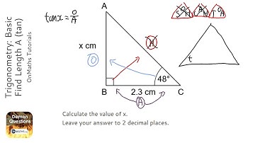 Trigonometry: Basic Find Length A (tan) (Grade 5) - OnMaths GCSE Maths Revision