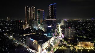 Drone Tunjungan Plaza Surabaya Malam Hari Bertabur lampu Warna Warni