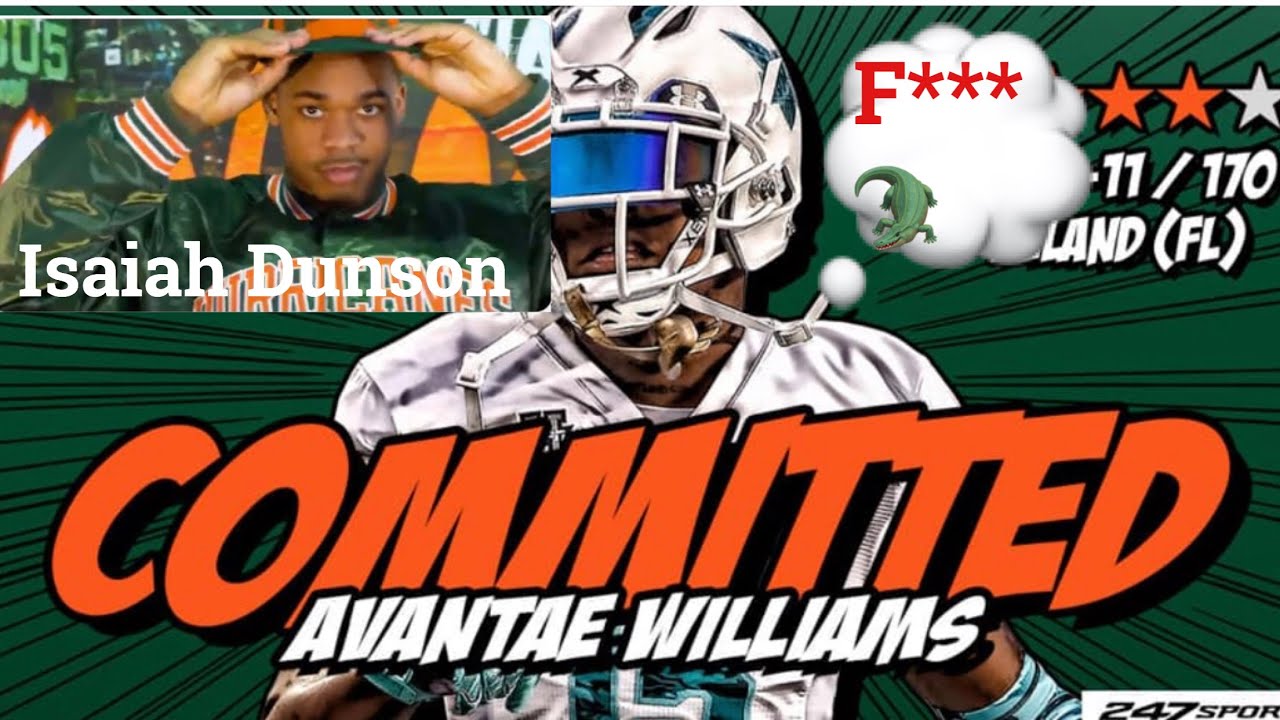 University of Miami hurricanes football Isaiah Dunson and Avantae Williams committed