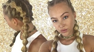 How To Bubble Braid Your Own Hair Tutorial | Hollie Hobin