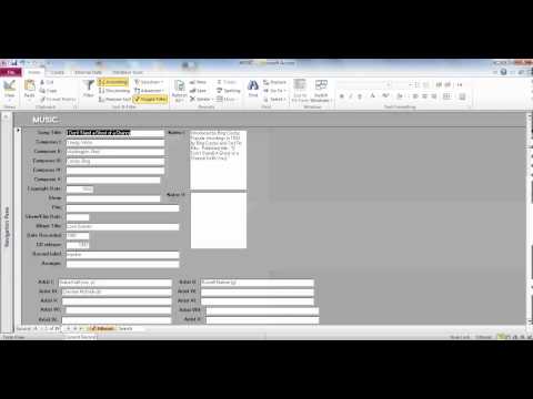 Using the Music Database II Advanced Filter Sort