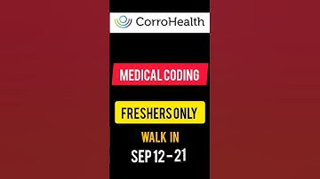 Corrohealth Hiring Freshers - Certified & Non certified || #freshersjob #medicalcoding #corrohelth