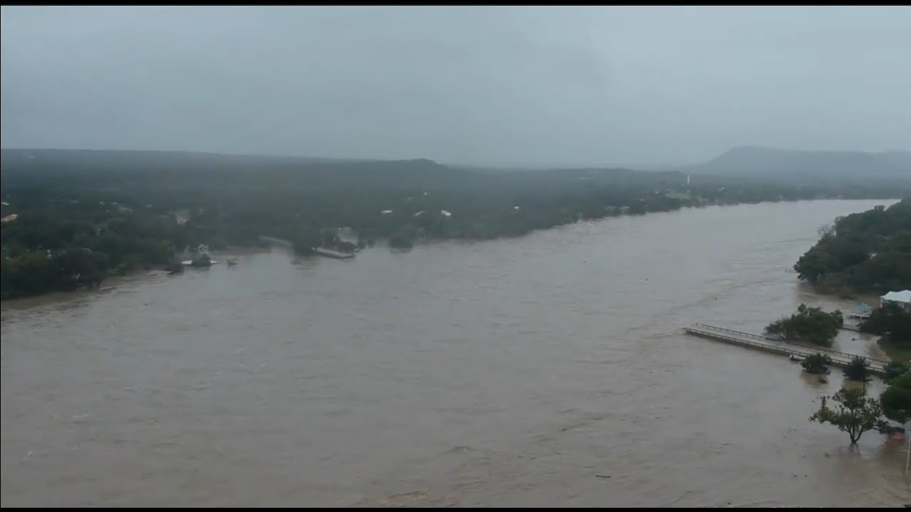 DRONE VIDEO Incredible Flood in Llano River, Kingsland, TX (Oct 16, 2018) YouTube