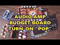 Amplifier turn-on pop and audible noise - budget board comparison