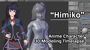 "Himiko" - Anime Character 3D Modeling Timelapse in Blender
